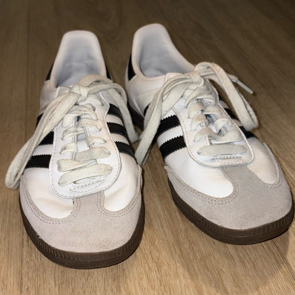 Adidas Samba White Black Brown Sneakers Mens 5.5 womens 7 - Picture 5 of 6